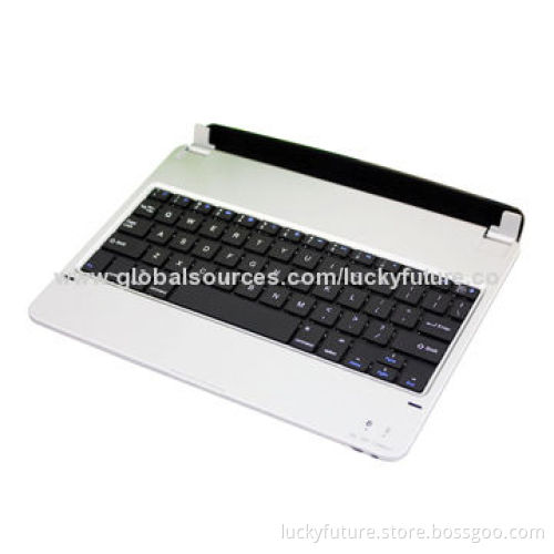 Portable and Dismountable Plug-in 64-key Bluetooth Connection Keyboard for iPad Air, Silver + Black